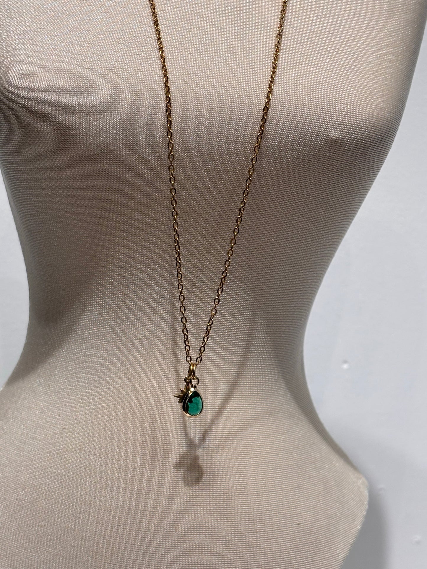 2 Charm green stone and star