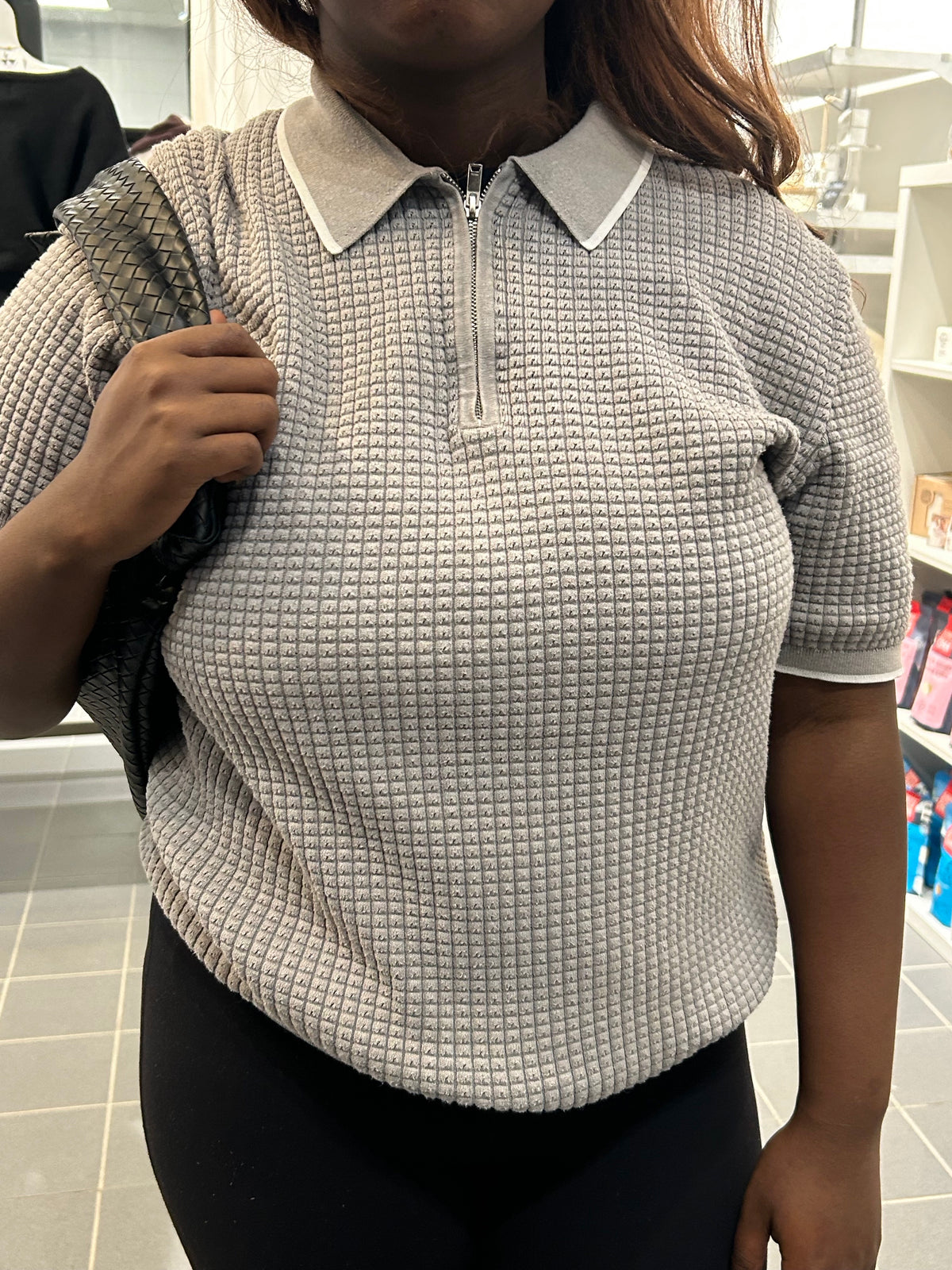 Grey short sleeve Reiss quarter zip