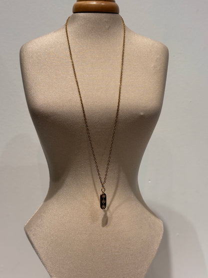 3 stone star rectangle necklace
