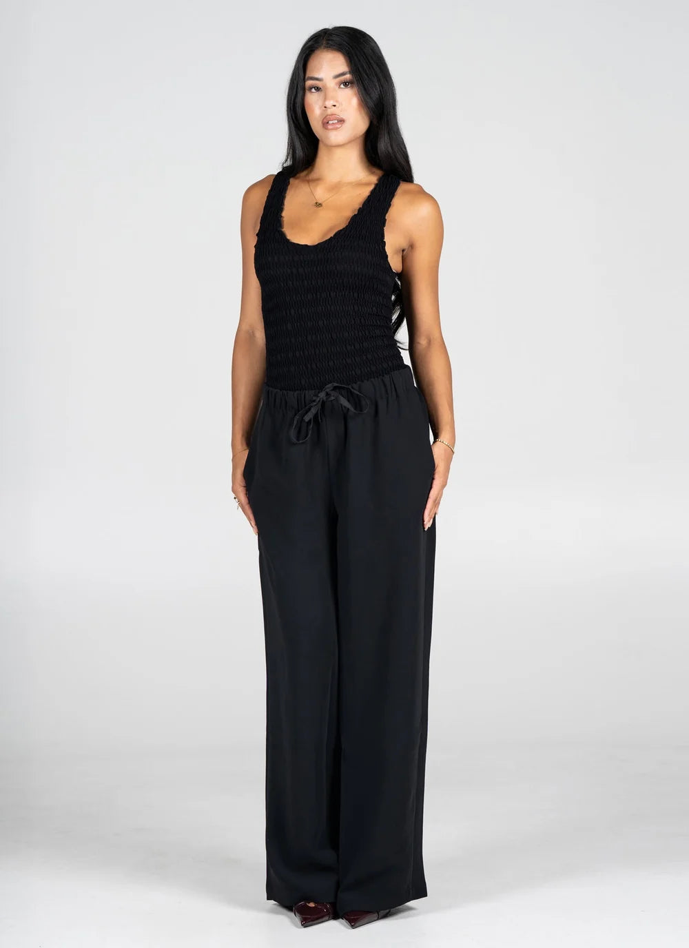 Tie Front Wide Leg Pant