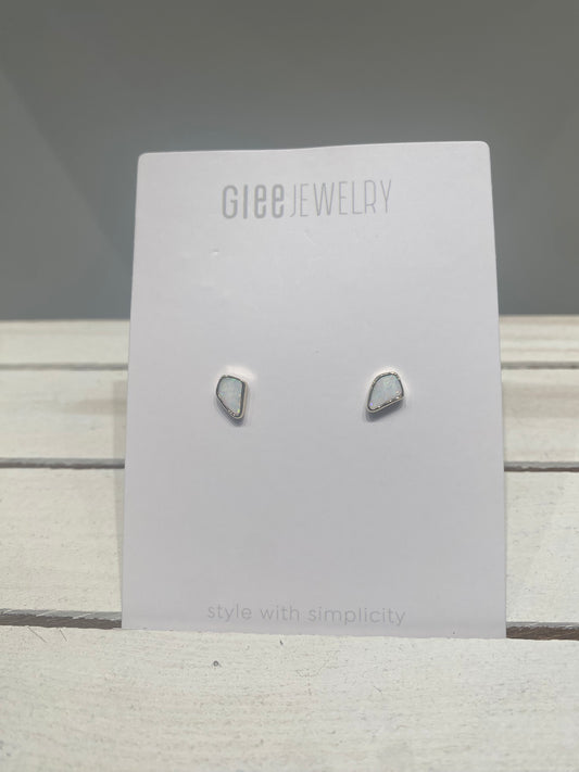 Opal Chip Studs-Opalite