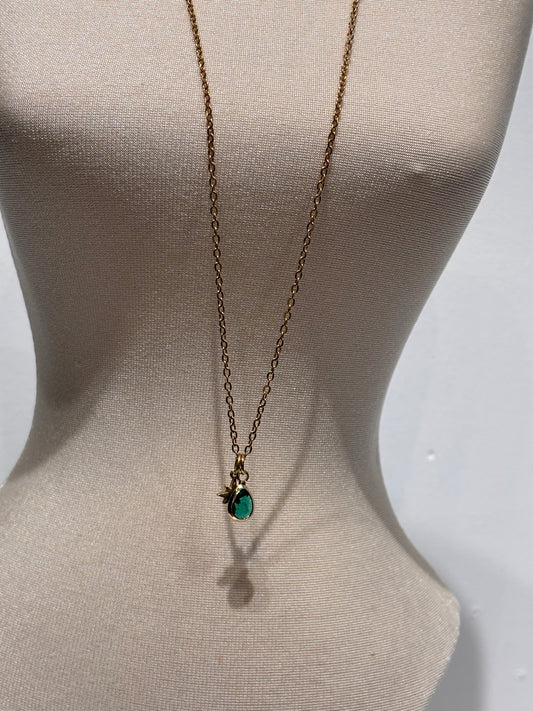 2 Charm green stone and star